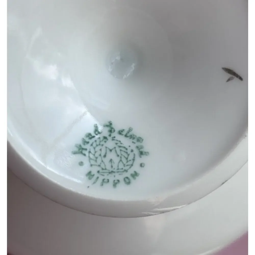 Nippon Footed Gold Bowl Floral Hand-Painted Trinket Dish Morimura Vintage Small